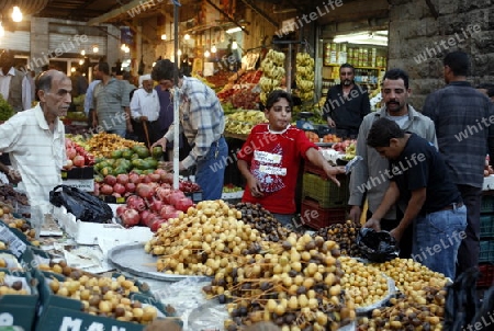 a market road in the City Amman in Jordan in the middle east.