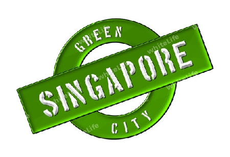 GREEN CITY SINGAPORE - Zeichen, Symbol, Banner fuer Prospekte, Flyer, Internet, ...