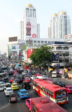 Die Innenstadt rund um den Siam Square Stadtteil im Zentrum der Hauptstadt Bangkok in Thailand. 