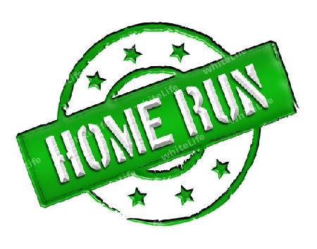 Sign, symbol, stamp or icon for your presentation, for websites and many more named HOME RUN