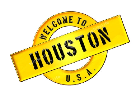 Illustration of WELCOME TO HOUSTON as Banner for your presentation, website, inviting...