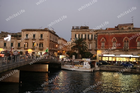 the old Town of Siracusa in Sicily in south Italy in Europe.