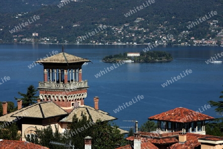 The Village of Stresa on the Lago Maggiore in the Lombardia  in north Italy. 