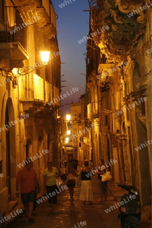 the old Town of Siracusa in Sicily in south Italy in Europe.