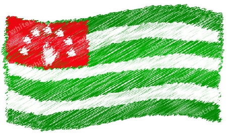 Flag - Abkhazia - The beloved country as a symbolic representation as heart - Das geliebte Land als symbolische Darstellung als Herz