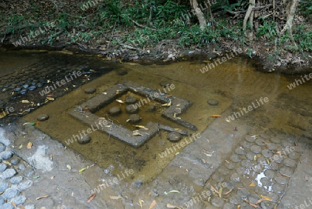 The Tempel Ruin of  Kbal Spean 50 Km northeast of in the Temple City of Angkor near the City of Siem Riep in the west of Cambodia.