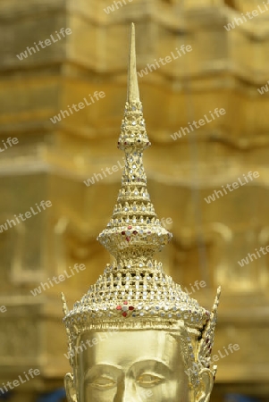 Die Tempelanlage des Wat Phra Kaew in der Hauptstadt Bangkok von Thailand in Suedostasien.