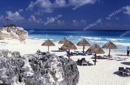 The Beach of Cancun in the Province Yucatan in the south of Mexico 