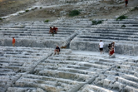 the theatro Greco near the town of Siracusa in Sicily in south Italy in Europe.