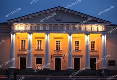 The old Town of the City Vilnius with the Cityhall  in the Baltic State of Lithuania,  