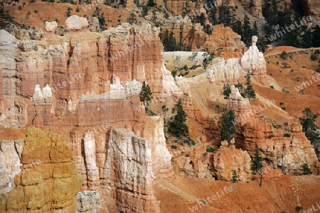 Felsformationen und Hoodoos im Bryce Canyon Nationalpark, waehrend Sonnenuntergang, Sunset Point, Utah, Suedwesten, USA