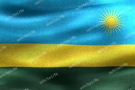 Rwanda flag - realistic waving fabric flag