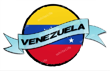 Venezuela - your country shown as illustrated banner for your presentation or as button...