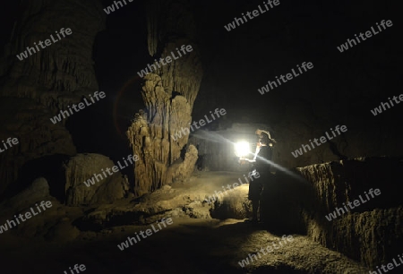 Die Hoehle Cave Pangmapha in der Bergregion von Soppong im norden von Thailand in Suedostasien.