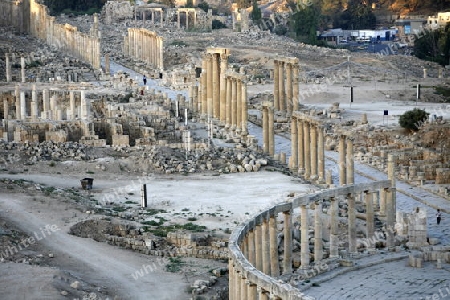 the Roman Ruins of Jerash in the north of Amann in Jordan in the middle east.