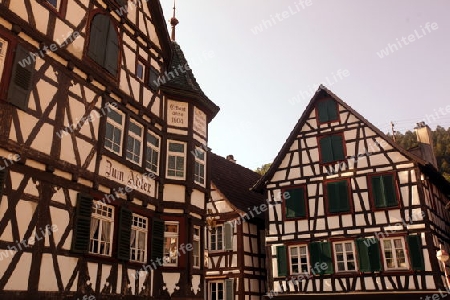 the old town of the villige Schiltach in the Blackforest in the south of Germany in Europe.