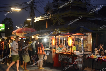 Eine Strassenkueche im Dorf  Pai im norden von Thailand in Suedostasien.