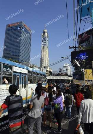 Das Stadtgebiet um Pratunam im Zentrum der Hauptstadt Bangkok von Thailand in Suedostasien.