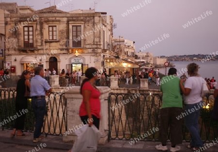 the old Town of Siracusa in Sicily in south Italy in Europe.