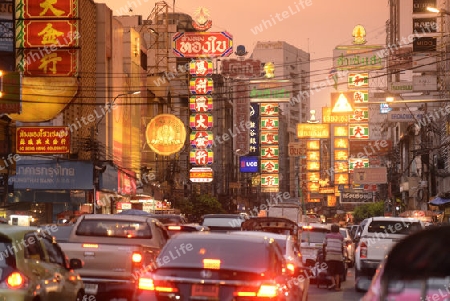 Der Alltag im China Town in der Stadt Bangkok in Thailand in Suedostasien.