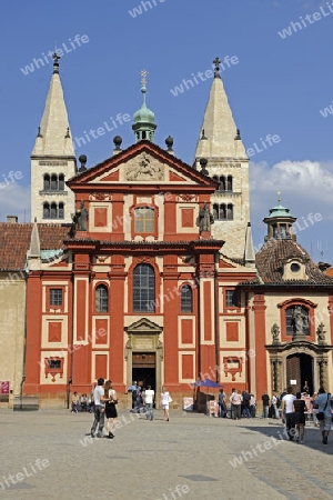 St. Georgs Basilika, Prager Burg, Hradschin, Prag, Tschechische Republik, Europa