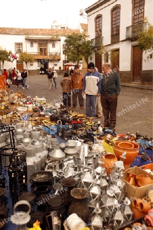 the Market in the Village of Teror in the Mountains of central Gran Canay on the Canary Island of Spain in the Atlantic ocean.