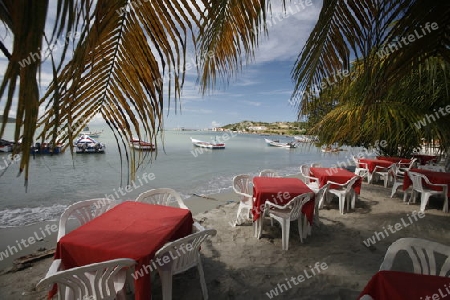 Suedamerika, Karibik, Venezuela, Isla Margarita, Juangriego, Ein Restaurant am Strand des Fischerdorfes Juangriego an der Karibik auf der Isla Margarita.      (Urs Flueeler) 