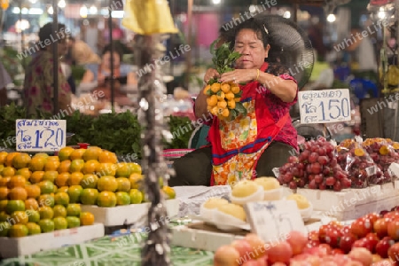 Fruits at the morning Market in Nothaburi in the north of city of Bangkok in Thailand in Southeastasia.