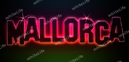 MALLORCA Illustration as LED Lights for your Presentation or website