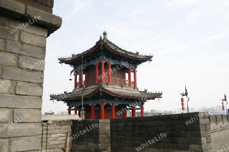 Altstadt von Xian, Blick ueber die Stadtmauer