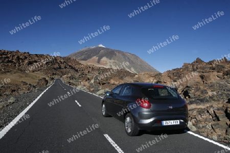 The Volcano Teide on the Island of Tenerife on the Islands of Canary Islands of Spain in the Atlantic.  