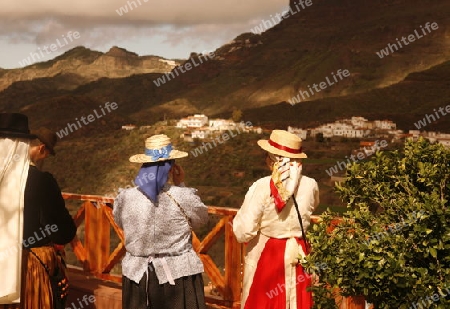 The traditional springfestival in the mountain Village of  Tejeda in the centre of the Canary Island of Spain in the Atlantic ocean.