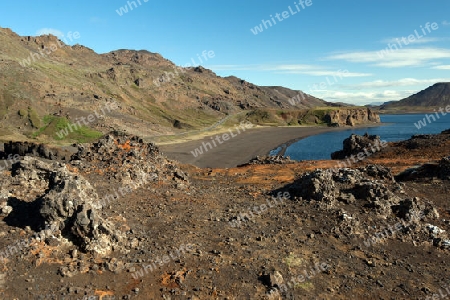 Der S?dwesten Islands, s?dlich von Reykjavik, am See Kleivarvatn in Richtung "Blaue Lagune"