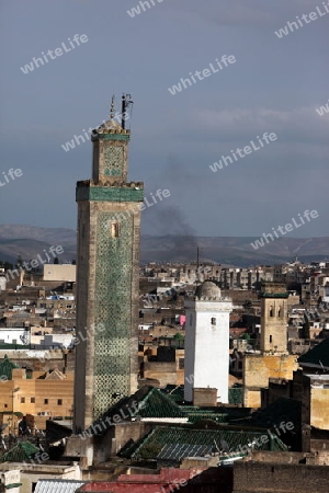 The Medina of old City in the historical Town of Fes in Morocco in north Africa.