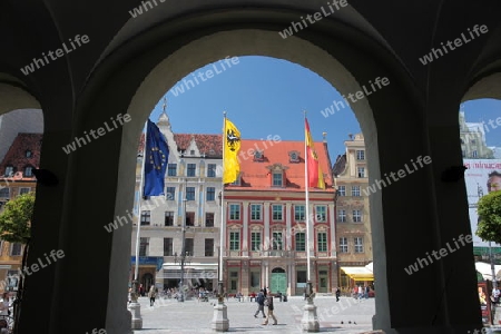 Der Stray Rynek Platz  in der Altstadt von Wroclaw oder Breslau im westen von Polen.