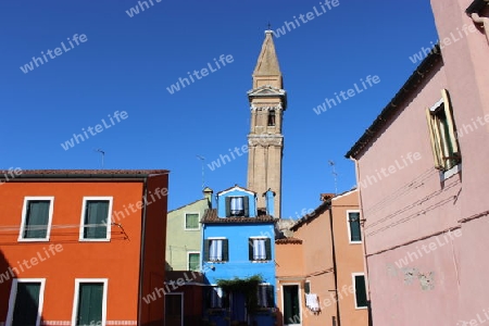 Burano, Altstadt mit dem schiefen Turm