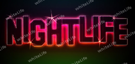 NIGHTLIFE Illustration as LED Lights for your Presentation or website