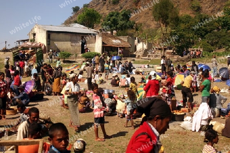 Der Wochenmarkt im Bergdorf Aituto suedlich von Dili in Ost Timor auf der in zwei getrennten Insel Timor in Asien.  