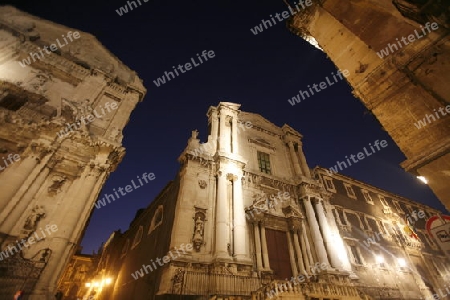 the city centre in the old Town of Catania in Sicily in south Italy in Europe.