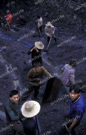 the coal workers in the village of fengjie in the three gorges valley up of the three gorges dam project in the province of hubei in china.