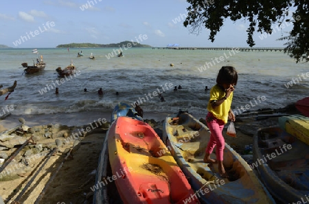 Fischerboote am Fischmarkt an der  Rawai Beach im sueden der Insel Phuket im sueden von Thailand in Suedostasien.