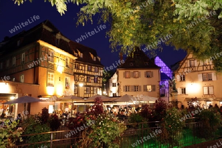 the Market Hall in the old city of Colmar in  the province of Alsace in France in Europe