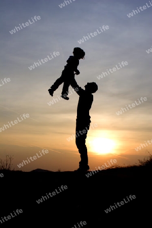 Liebe den Vater und das Kind - Silhouette