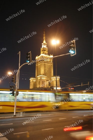 The Culture Palace in the City of Warsaw in Poland, East Europe.