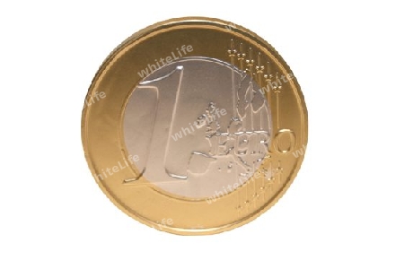 one euro-coin on the table