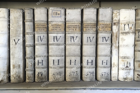 Sehr alte B?cher, Bibliothek, Kloster Strahov, Hradschin, Prag, Tschechien, Tschechische Republik