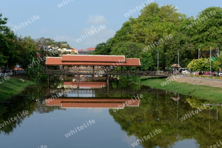 The Siem Riep River in the old City of Siem Riep neat the Ankro Wat Temples in the west of Cambodia.