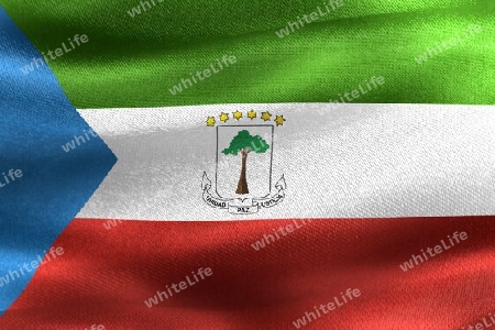 Equatorial Guinea flag - realistic waving fabric flag