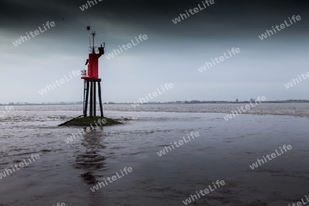 Mann im Watt (Elbe bei Wischhafen)