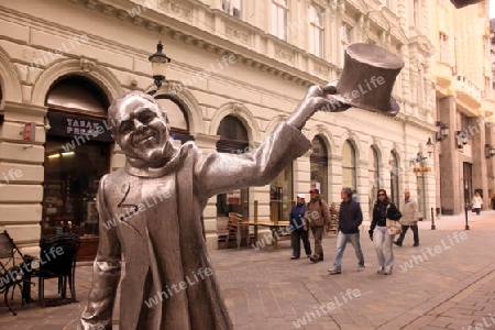 Europa, Osteuropa, Slowakei, Hauptstadt, Bratislava, Altstadt,  Gasse, Sommer, Figur, Alltag, Kunst, Kultur, 